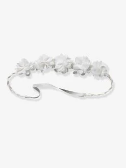 Headband Tressé Avec Fleurs En Tulle Blanc - Vertbaudet -Magasin De Vêtements Pour Bé Soldes headband tresse avec fleurs en tulle 2