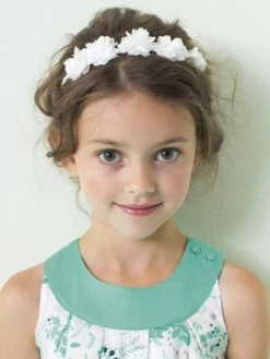 Headband Tressé Avec Fleurs En Tulle Blanc - Vertbaudet -Magasin De Vêtements Pour Bé Soldes headband tresse avec fleurs en tulle 3
