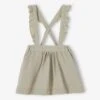 Jupe En Gaze De Coton Bébé Avec Bretelles Amovibles Vert De Gris - Vertbaudet