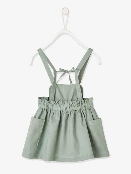 Jupe-tablier En Toile Bébé Vert Céladon - Vertbaudet 2 Jupe-tablier En Toile Bébé Vert Céladon - Vertbaudet – Image 2