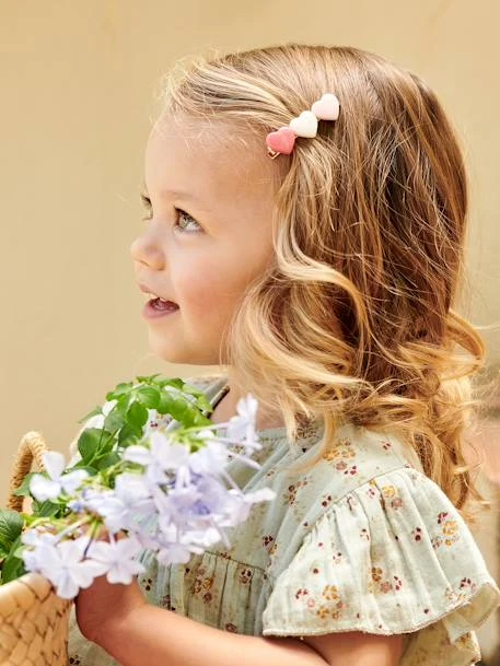 Lot De 2 Barrettes Fille Coeurs Rose - Vertbaudet 2 Lot De 2 Barrettes Fille Coeurs Rose - Vertbaudet – Image 2