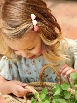 Lot De 2 Barrettes Fille Coeurs Rose - Vertbaudet