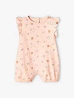 Lot De 2 Combishorts "fruits" Bébé Rose Pâle - Vertbaudet -Magasin De Vêtements Pour Bé Soldes lot de 2 combishorts fruits bebe 2