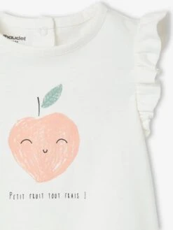 Lot De 2 Combishorts "fruits" Bébé Rose Pâle - Vertbaudet -Magasin De Vêtements Pour Bé Soldes lot de 2 combishorts fruits bebe 4