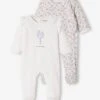 Lot De 2 Dors-bien Bébé Fille En Velours Lot Blanc - Vertbaudet