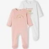 Lot De 2 Dors-bien Bébé Fille En Velours Lot Rose Blush - Vertbaudet