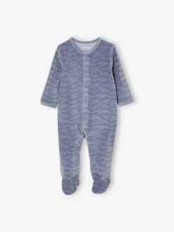 Lot De 2 Dors-bien Bébé Garçon "baleines" En Velours Bleu Gris - Vertbaudet -Magasin De Vêtements Pour Bé Soldes lot de 2 dors bien bebe garcon baleines en velours 4
