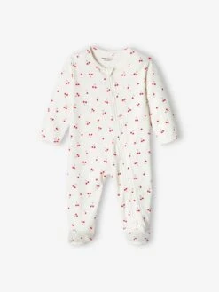 Lot De 2 Dors-bien "cerise" Bébé Fille Interlock Rose Pâle - Vertbaudet -Magasin De Vêtements Pour Bé Soldes lot de 2 dors bien cerise bebe fille interlock 2