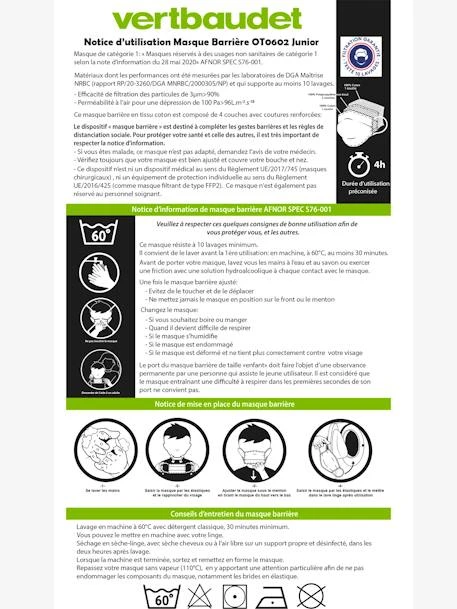Lot De 2 Masques Lavables Imprimés Catégorie 1 Garçon Ivoire Imprimé - Vertbaudet 3 Lot De 2 Masques Lavables Imprimés Catégorie 1 Garçon Ivoire Imprimé - Vertbaudet – Image 3