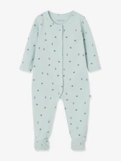 Lot De 2 Pyjamas Bébé Ouverture Naissance En Cotob Bio "lovely Nature" Lot Vert D'eau - Vertbaudet -Magasin De Vêtements Pour Bé Soldes lot de 2 pyjamas bebe ouverture naissance en cotob bio lovely nature 2