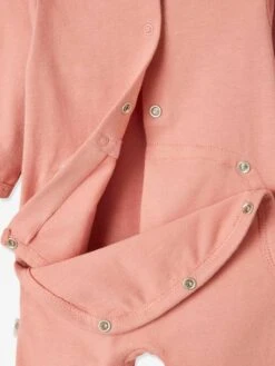 Lot De 2 Pyjamas Bébé Ouverture Naissance En Coton Bio Bois De Rose Foncé - Vertbaudet -Magasin De Vêtements Pour Bé Soldes lot de 2 pyjamas bebe ouverture naissance en coton bio 5