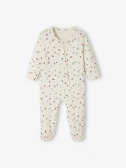 Lot De 2 Pyjamas En Molleton Bébé Ouverture Naissance Lot Rose Fumé - Vertbaudet -Magasin De Vêtements Pour Bé Soldes lot de 2 pyjamas en molleton bebe ouverture naissance 2