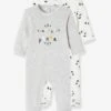 Lot De 2 Pyjamas "Pandas" Bébé Ouverture Dos En Velours Lot Ivoire - Vertbaudet
