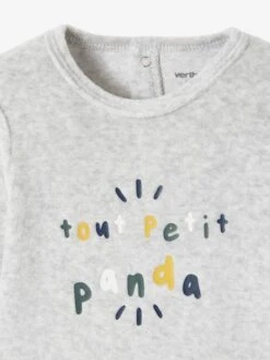 Lot De 2 Pyjamas "Pandas" Bébé Ouverture Dos En Velours Lot Ivoire - Vertbaudet -Magasin De Vêtements Pour Bé Soldes lot de 2 pyjamas pandas bebe ouverture dos en velours 2