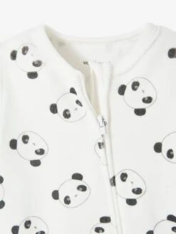 Lot De 2 Pyjamas "Pandas" Bébé Ouverture Dos En Velours Lot Ivoire - Vertbaudet -Magasin De Vêtements Pour Bé Soldes lot de 2 pyjamas pandas bebe ouverture dos en velours 4