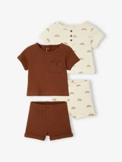 Lot De 2 Pyjashorts 2 Pièces Bébé Garçon Chocolat - Vertbaudet