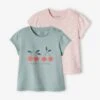 Lot De 2 T-shirts Basics Bébé Manches Courtes Bleu Grisé - Vertbaudet