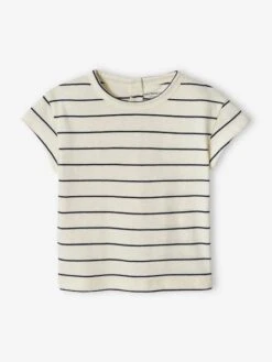 Lot De 2 T-shirts Basics Bébé Manches Courtes écru - Vertbaudet -Magasin De Vêtements Pour Bé Soldes lot de 2 t shirts basics bebe manches courtes 8