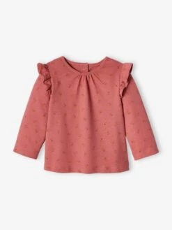 Lot De 2 T-shirts Basics Bébé Manches Longues Rose Poudré - Vertbaudet -Magasin De Vêtements Pour Bé Soldes lot de 2 t shirts basics bebe manches longues 2