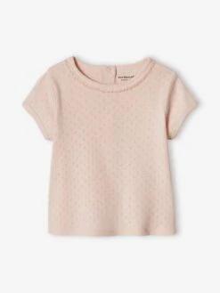 Lot De 2 T-shirts Bébé Manches Courtes Rose Poudré - Vertbaudet -Magasin De Vêtements Pour Bé Soldes lot de 2 t shirts bebe manches courtes 2