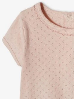 Lot De 2 T-shirts Bébé Manches Courtes Rose Poudré - Vertbaudet -Magasin De Vêtements Pour Bé Soldes lot de 2 t shirts bebe manches courtes 5