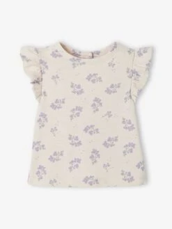 Lot De 2 T-shirts Romantiques Bébé Manches Courtes Lilas Imprimée - Vertbaudet -Magasin De Vêtements Pour Bé Soldes lot de 2 t shirts romantiques bebe manches courtes 2
