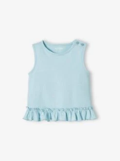 Lot De 2 Tee-shirts Bébé à Volants Bleu Ciel - Vertbaudet -Magasin De Vêtements Pour Bé Soldes lot de 2 tee shirts bebe a volants 2