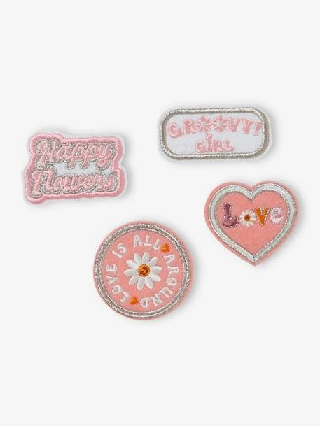 Lot De 4 Badges Thermocollants Fille Rose - Vertbaudet 1 Lot De 4 Badges Thermocollants Fille Rose - Vertbaudet