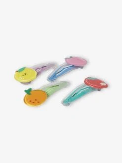 Lot De 4 Pinces Fille Fruits Rose - Vertbaudet -Magasin De Vêtements Pour Bé Soldes lot de 4 pinces fille fruits 2
