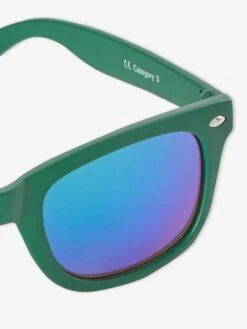 Lunettes De Soleil Effet Miroir Garçon Vert Moyen Uni - Vertbaudet -Magasin De Vêtements Pour Bé Soldes lunettes de soleil effet miroir garcon 2
