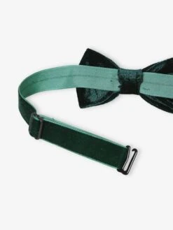 Noeud Papillon En Velours Et Bretelles Garçon Vert Anglais - Vertbaudet -Magasin De Vêtements Pour Bé Soldes noeud papillon en velours et bretelles garcon 2