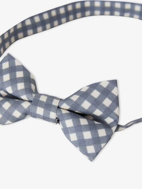 Nœud Papillon Vichy Garçon Bleu Ardoise - Vertbaudet 2 Nœud Papillon Vichy Garçon Bleu Ardoise - Vertbaudet – Image 2