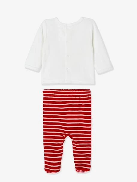 Pyjama 2 Pièces En Velours Bébé Noël Ivoire - Vertbaudet 2 Pyjama 2 Pièces En Velours Bébé Noël Ivoire - Vertbaudet – Image 2