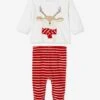 Pyjama 2 Pièces En Velours Bébé Noël Ivoire - Vertbaudet