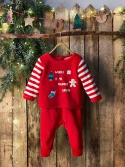 Pyjama 2 Pièces En Velours Bébé Noël Rouge Brique - Vertbaudet -Magasin De Vêtements Pour Bé Soldes pyjama 2 pieces en velours bebe noel 17