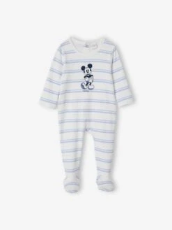 Pyjama Bébé Disney® Mickey Rayé Bleu Et Blanc - Mickey