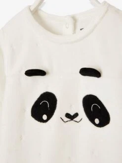 Pyjama Bébé En Velours Ouverture Pressionnée Dos Ivoire - Vertbaudet -Magasin De Vêtements Pour Bé Soldes pyjama bebe en velours ouverture pressionnee dos 2