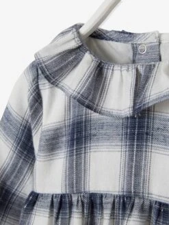 Robe à Carreaux Bébé Carreaux Bleu Jean - Vertbaudet -Magasin De Vêtements Pour Bé Soldes robe a carreaux bebe 3