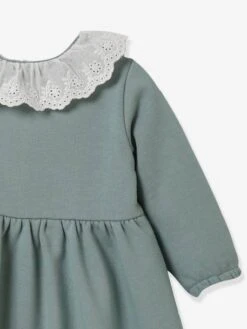 Robe Bébé CYRILLUS En Molleton Vert Fonce Uni - Cyrillus -Magasin De Vêtements Pour Bé Soldes robe bebe cyrillus en molleton 2