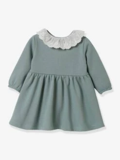 Robe Bébé CYRILLUS En Molleton Vert Fonce Uni - Cyrillus