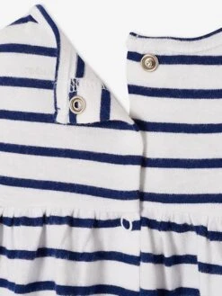 Robe Bébé En Jersey BASICS Bleu Royal Rayé - Vertbaudet -Magasin De Vêtements Pour Bé Soldes robe bebe en jersey basics 3