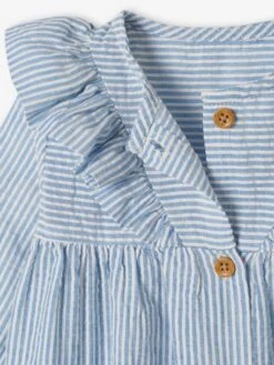 Robe Bébé En Seersucker Bleu Glacier - Vertbaudet -Magasin De Vêtements Pour Bé Soldes robe bebe en seersucker 2