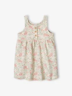 Robe Bébé Sans Manches Rose Clair Imprimé - Vertbaudet -Magasin De Vêtements Pour Bé Soldes robe bebe sans manches 3