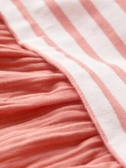 Robe Bi-matière En Gaze De Coton Et Jersey épais Bio Bébé - PETIT BATEAU Corail - Petit Bateau -Magasin De Vêtements Pour Bé Soldes robe bi matiere en gaze de coton et jersey epais bio bebe petit bateau 2