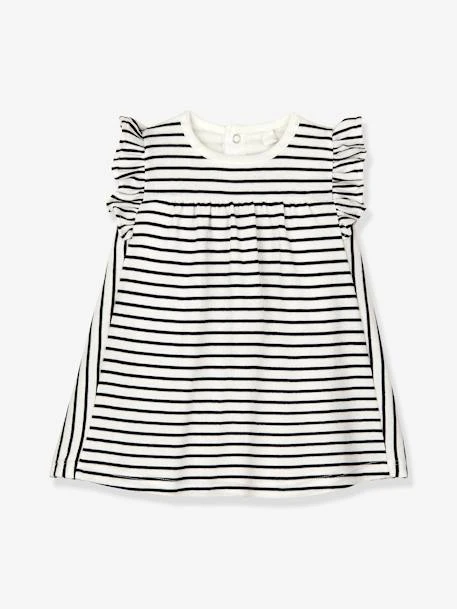 Robe Body Rayée Marinière En Coton Bio Bébé - PETIT BATEAU Blanc - Petit Bateau 1 Robe Body Rayée Marinière En Coton Bio Bébé - PETIT BATEAU Blanc - Petit Bateau