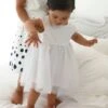 Robe De Cérémonie Bébé Avec Tulle Blanc - Vertbaudet