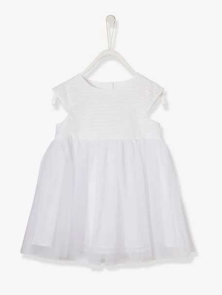 Robe De Cérémonie Bébé Avec Tulle Blanc - Vertbaudet 6 Robe De Cérémonie Bébé Avec Tulle Blanc - Vertbaudet – Image 6