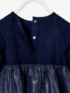 Robe De Fêtes Bébé Avec Paillettes Bleu Encre - Vertbaudet -Magasin De Vêtements Pour Bé Soldes robe de fetes bebe avec paillettes 3