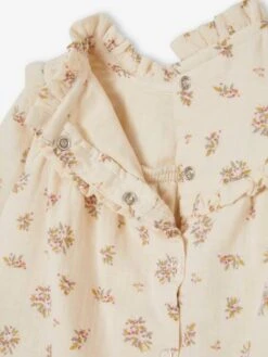 Robe En Gaze De Coton Bébé Avec Bloomer Beige Imprimé - Vertbaudet -Magasin De Vêtements Pour Bé Soldes robe en gaze de coton bebe avec bloomer 5
