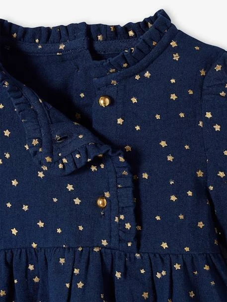 Robe En Gaze De Coton Bébé Ouverture Décalée Marine - Vertbaudet 3 Robe En Gaze De Coton Bébé Ouverture Décalée Marine - Vertbaudet – Image 3